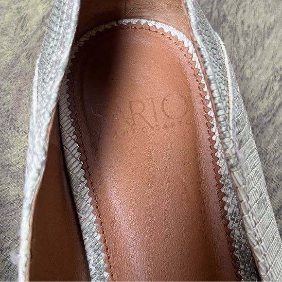 Franco Sarto Kristin Leather Sparkly Metallic Gold Snakeskin Loafers Size 8.5 - Picture 9 of 12